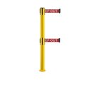Montour Line Stanchion Dual Belt Barrier Fixed Base Yellow Post 7.5ftRDang..Belt MSX630DF-YW-DANGERW-75